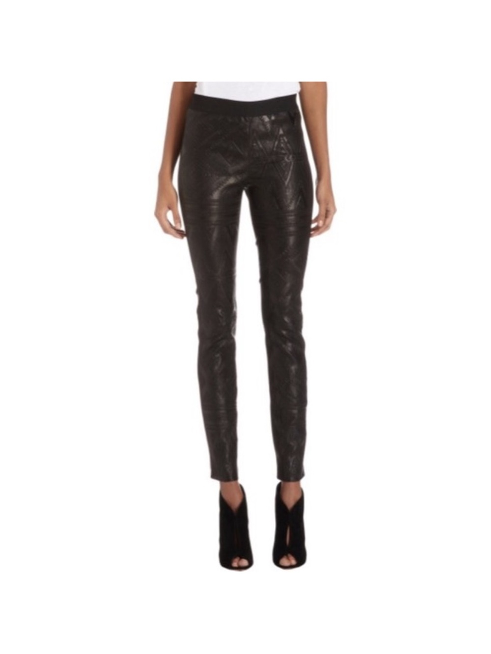 Twelfth Street by Cynthia Vincent Embossed Leather Leggings - Picture 3 of 11